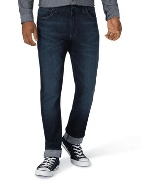 Lee Straight Taper Jeans in Dark Blue Denim
